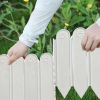 10Pcs Plastic Garden Edging Borders Landscape Flower Bed Edging Fence for DIY Outdoor Patio Balcony White