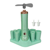 Nail Lacquer Shaker Kit Eyelash Glue Shaker with 2 Connectors and 8 Sizes of Caliber Silicone Sleeeves Green