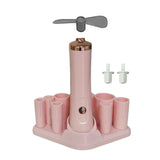 Nail Lacquer Shaker Kit Eyelash Glue Shaker with 2 Connectors and 8 Sizes of Caliber Silicone Sleeeves Pink