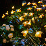 2-Pack 6 LEDs Solar Bee Light Patio Walkway Swaying Firefly Lights Outdoor Garden Decoration Lamp