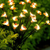 2-Pack 6 LEDs Solar Bee Light Patio Walkway Swaying Firefly Lights Outdoor Garden Decoration Lamp