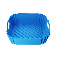 Reusable Square Air Fryer Silicone Liner Pots Oven Baking Trays Blue