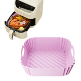 Reusable Square Air Fryer Silicone Liner Pots Oven Baking Trays Pink