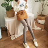 Pair of Women Winter Tights Lady Thermal Lined Pantyhose Warm Stockings Grey