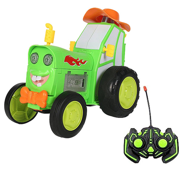 Wireless Remote Control Toy Car Dancing Stunt Car Crazy Jumping Car Green