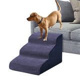 3 Steps Dog Stairs Ramps Non-Slip Pet Steps Sofa Bed Ladder for Older Dogs and Cats Blue