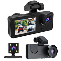 1080P HD Driving Recorder Dash Cam Car Monitor 3 Lens Dash Cam Front and Rear Inside