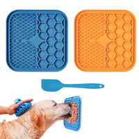 2Pcs Pet Dog Lick Mat Silicone Slow Feeder Lick Mat for Dogs and Cats