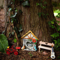 4Pcs Fairy Garden Door Miniature Ornaments Tree Decoration Fairy Gate Courtyard Style 1