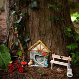 4Pcs Fairy Garden Door Miniature Ornaments Tree Decoration Fairy Gate Courtyard Style 1