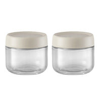 2Pcs 280ml Transparent Glass Jar with Screw Lid Food Storage Containers Beige