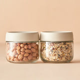 2Pcs 280ml Transparent Glass Jar with Screw Lid Food Storage Containers Beige