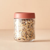 450ml Transparent Glass Jar with Screw Lid Food Storage Containers Red