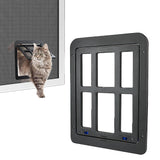 Pet Screen Door Small Dog Cat Door with Magnetic Flap Black