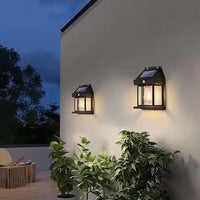 2Pcs 3 Modes Solar Wall Lights Stair Light for Garden Yard Outdoor Black