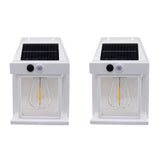 2Pcs 3 Modes Solar Wall Lights Stair Light for Garden Yard Outdoor White