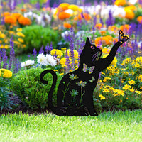 Metal Cat Garden Decor Cat Garden Stakes Cat Silhouette for Yard Garden Lawn Cat Lovers Style 1