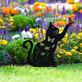 Metal Cat Garden Decor Cat Garden Stakes Cat Silhouette for Yard Garden Lawn Cat Lovers Style 1