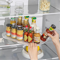 Clear Lazy Susan Fridge Organizer Rectangular Turntable Organizer for Table Kitchen Countertop