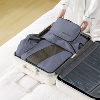 6Pcs Compression Packing Tubes Suitcase Organizer Bag Luggage Storage Bags Gray