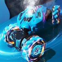 Remote Hand Control Watch Gesture Sensor Stunt Spray Car Twist Car Toy USB charging Car Toy Blue