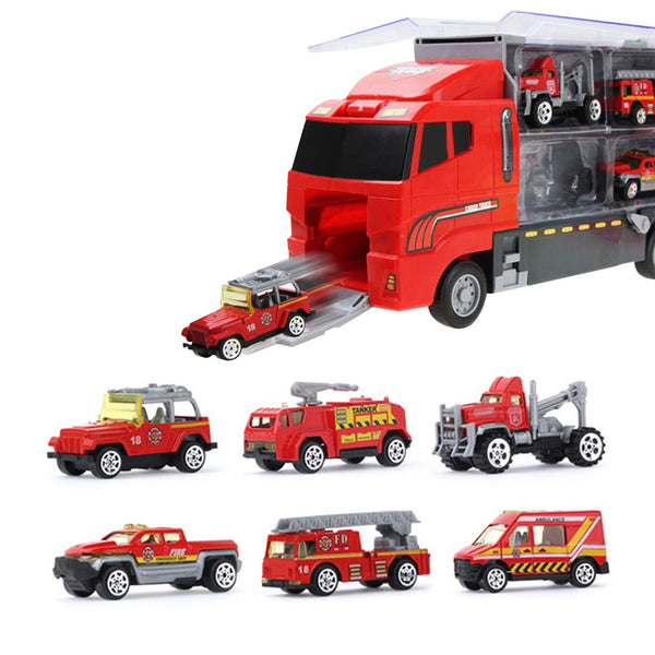 Toddlers Toys Car Carrier Vehicle Toy Set Kids Gifts Red