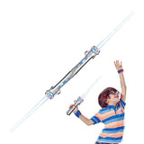 2Pcs Retractable LED Light Up Laser Sword Connectable Light Up Saber with FX Sound Silver