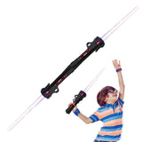 2Pcs Retractable LED Light Up Laser Sword Connectable Light Up Saber with FX Sound Black