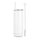 20oz Speaker Tumbler Cup Music Tumbler Detachable Music Speaker Tumbler with Straw and Brush White