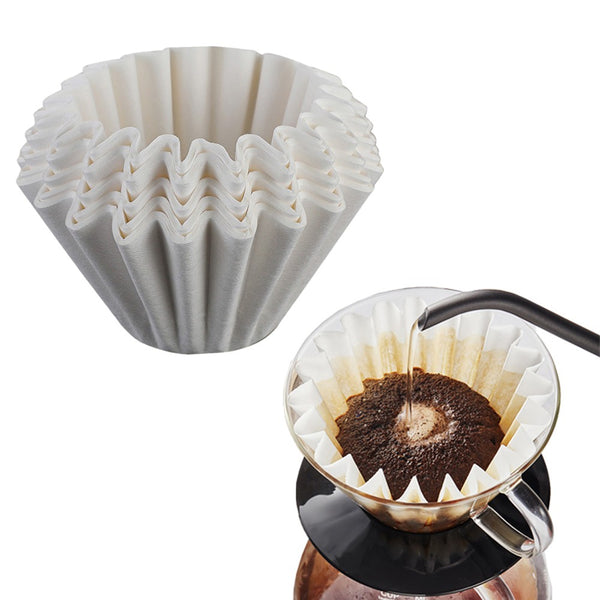 50Pcs Coffee Filters Cup Replacement Disposable Basket Coffee Filters Paper for Drip Coffee Maker White