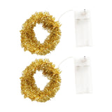 2Pcs 20 LEDs Hanging Christmas Garland Xmas Decorative String Lights Gold