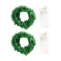 2Pcs 20 LEDs Hanging Christmas Garland Xmas Decorative String Lights Green