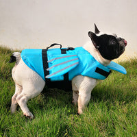 Dog Life Jacket Wings Pet Life Vest Adjustable Dog Flotation Swim Vest Blue