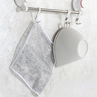 10Pcs Imitated-Wire Dishwashing Rags Household Cleaning Cloth for Dishes Sinks Counters