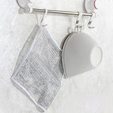 10Pcs Imitated-Wire Dishwashing Rags Household Cleaning Cloth for Dishes Sinks Counters