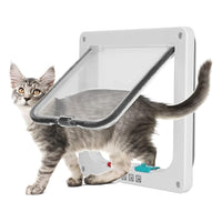 Pet Screen Door Small Dog Cat Door Dual Way Flap Pet Door White