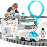 229Pcs Spaceman Railway Space Track Toy Electric Car Tracks Space Rail Toys