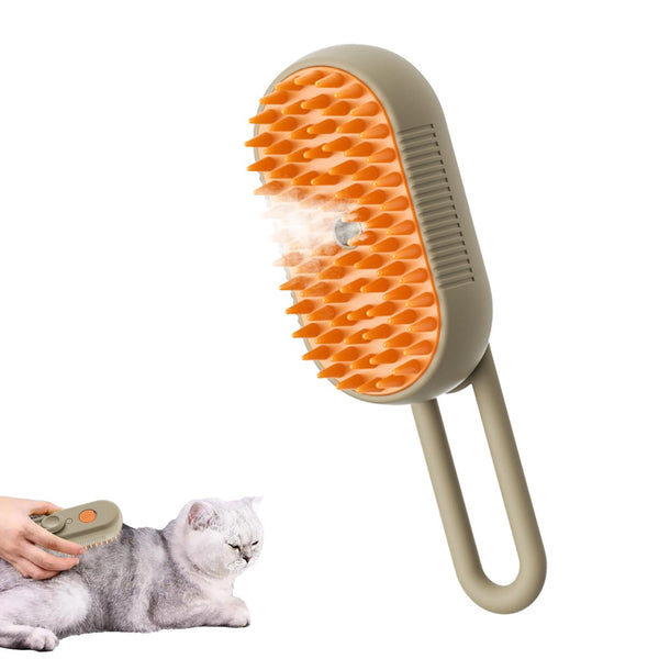 3-in-1 Pet Spray Comb Dog Cat Hair Brush Massage Comb for Removing Tangled Hair Khaki