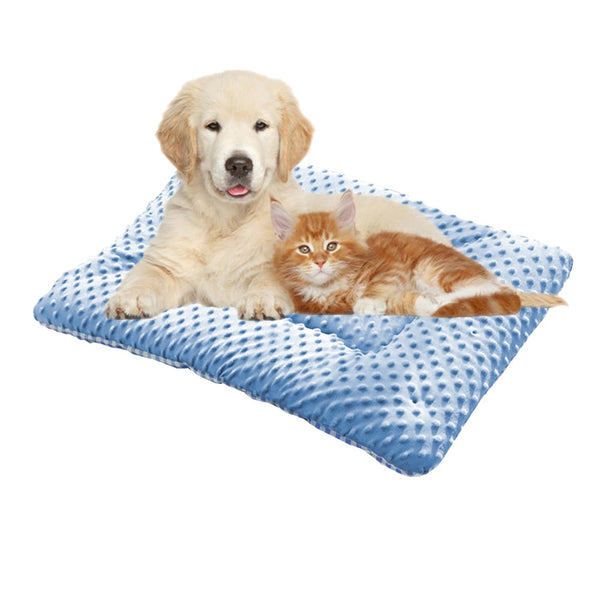 Double-Sided Pet Bed Mat Sensory Pet Mat Pet Nest Pad Blue