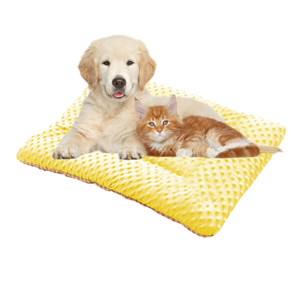 Double-Sided Pet Bed Mat Sensory Pet Mat Pet Nest Pad Yellow