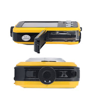 1080P Dual Screen Selfie Underwater Camera Water Resistant Digital Camera with 32GB Memory Card Yellow