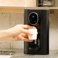 Wall Mounted Automatic Mouthwash Dispenser Adjustable Gear Mouthwash Dispenser with 2 Magnetic Cups Black