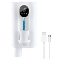 Wall Mounted Automatic Mouthwash Dispenser Adjustable Gear Mouthwash Dispenser with 2 Magnetic Cups White