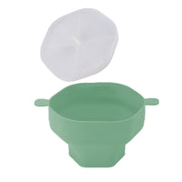 Microwaveable Silicone Popcorn Popper Collapsible Microwave Popcorn Maker Bowl With Lid Green