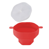 Microwaveable Silicone Popcorn Popper Collapsible Microwave Popcorn Maker Bowl With Lid Red