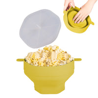 Microwaveable Silicone Popcorn Popper Collapsible Microwave Popcorn Maker Bowl With Lid Yellow