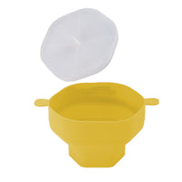 Microwaveable Silicone Popcorn Popper Collapsible Microwave Popcorn Maker Bowl With Lid Yellow