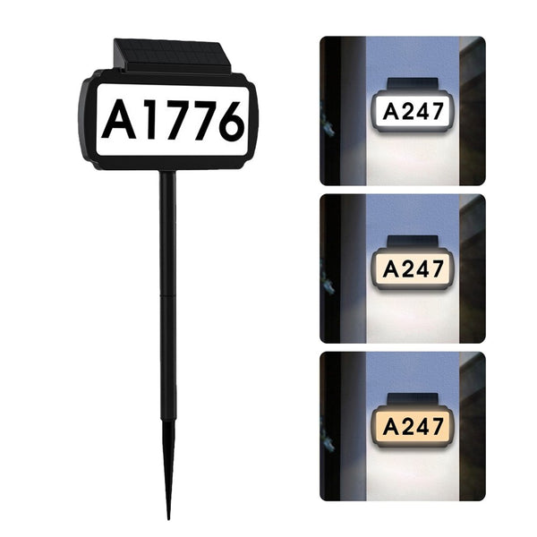 Solar House Number Light LED Illuminated Address Plaque Sign Ground Stakes Light