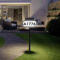 Solar House Number Light LED Illuminated Address Plaque Sign Ground Stakes Light