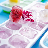 4Pcs Silicone Ice Cube Tray with Lid 14-Grid Ice Tray Stackable Easy-Release Ice Making Tray